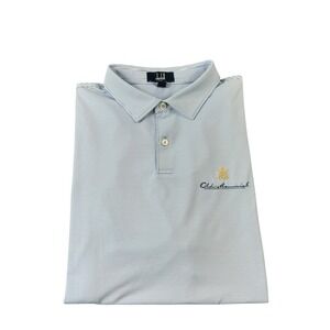 Dunhill Links Blue White Striped Old Memorial Men's Polo Golf Shirt Size Large